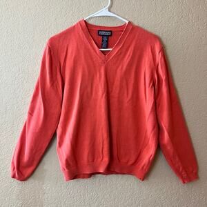 NWOT: Women's Lands' End V-Neck Regular Fit Coral Sweater - Size: Medium